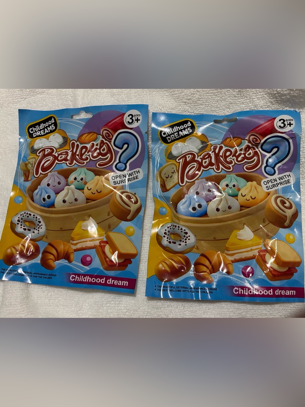 NWT Childhood Dreams Bakery Surprise Squishy Toy w/ 2 Packs